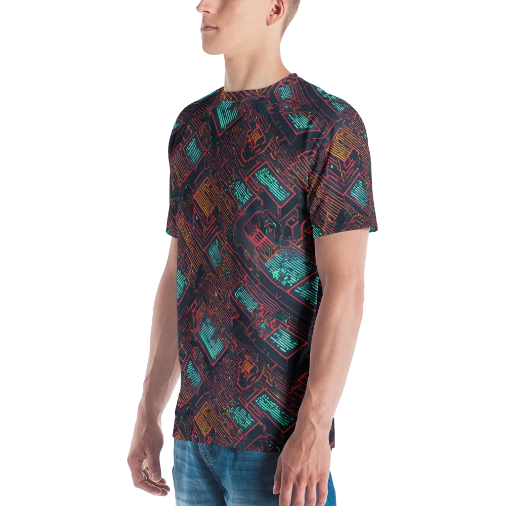 Midnight Motherboard on Men's Crew Neck T-Shirt — Left