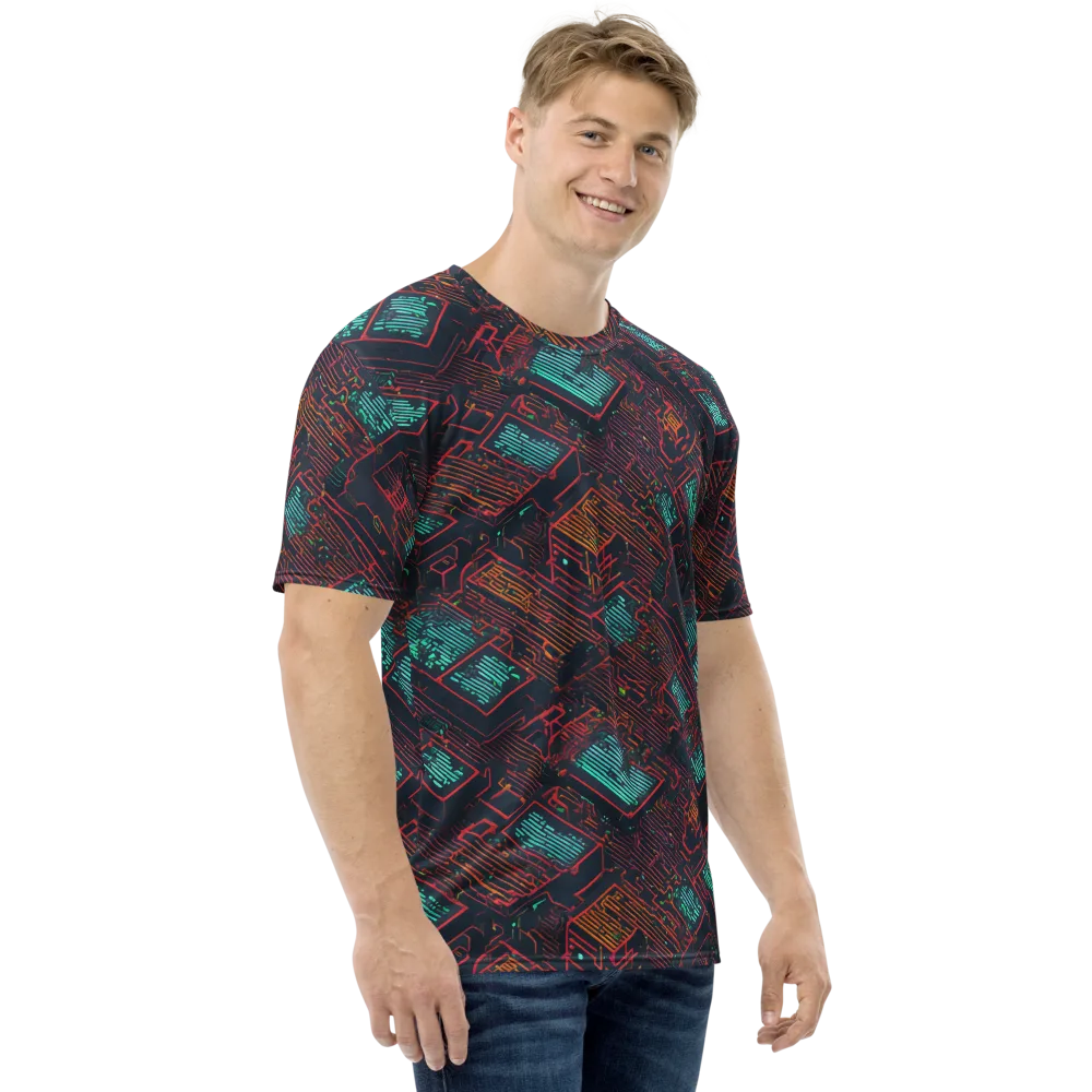 Midnight Motherboard on Men's Crew Neck T-Shirt — Right