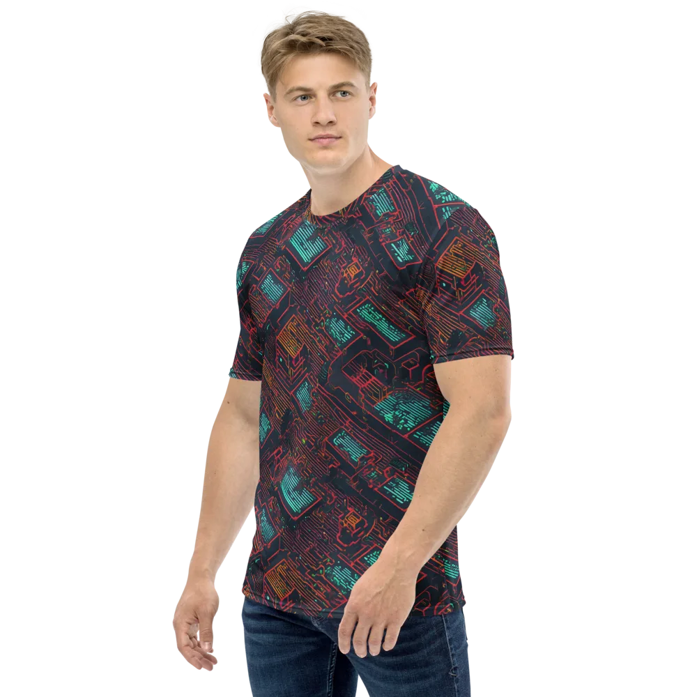 Midnight Motherboard on Men's Crew Neck T-Shirt — Left
