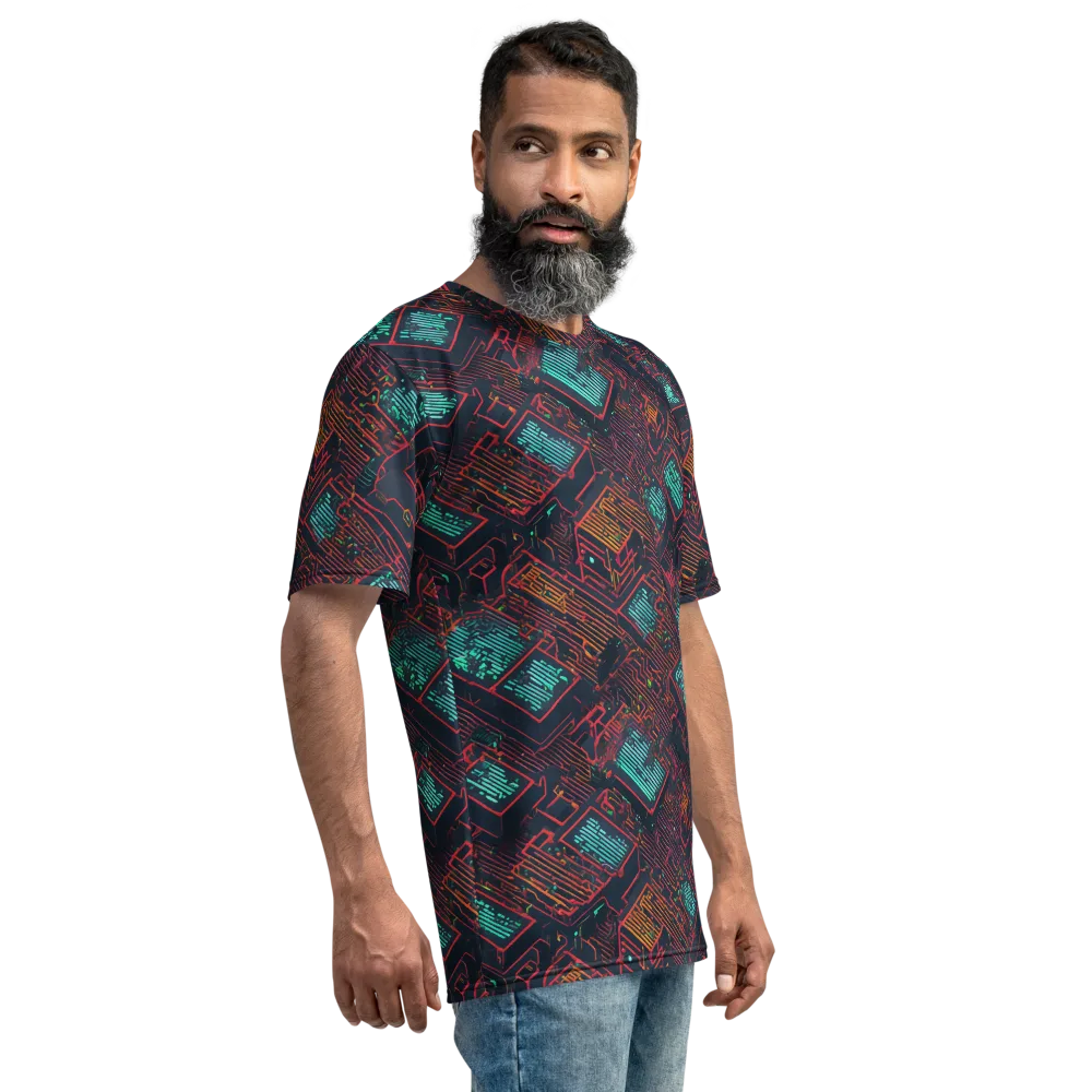 Midnight Motherboard on Men's Crew Neck T-Shirt — Right