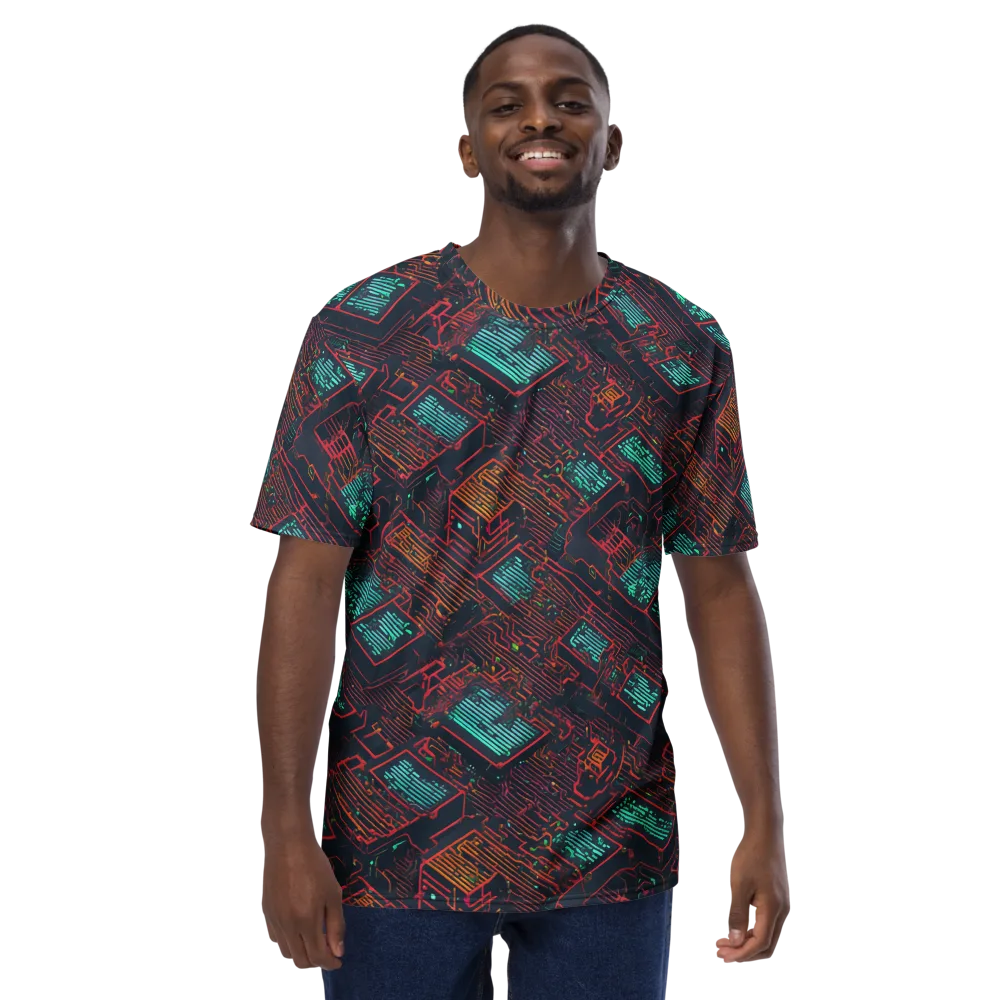 Midnight Motherboard on Men's Crew Neck T-Shirt — Front