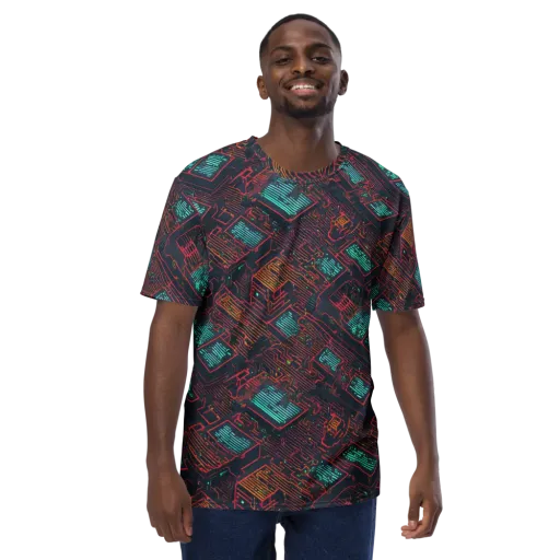 Midnight Motherboard on a Men's Crew Neck T-Shirt