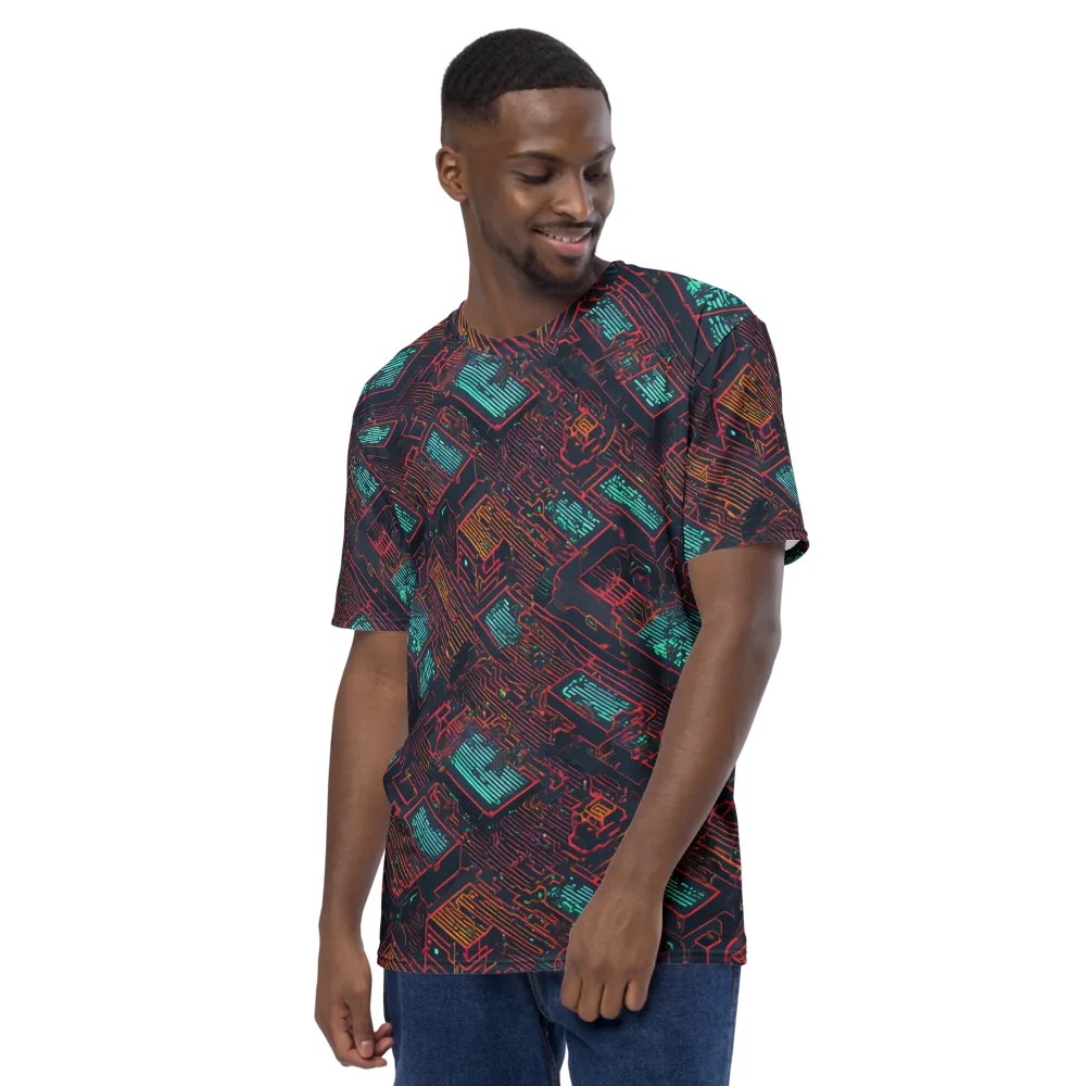 Midnight Motherboard on Men's Crew Neck T-Shirt — Left