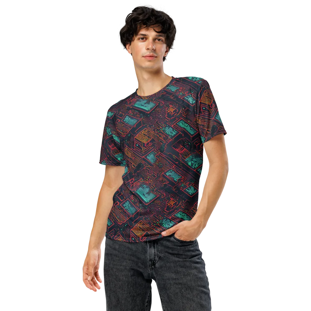 Midnight Motherboard on Men's Crew Neck T-Shirt — Front