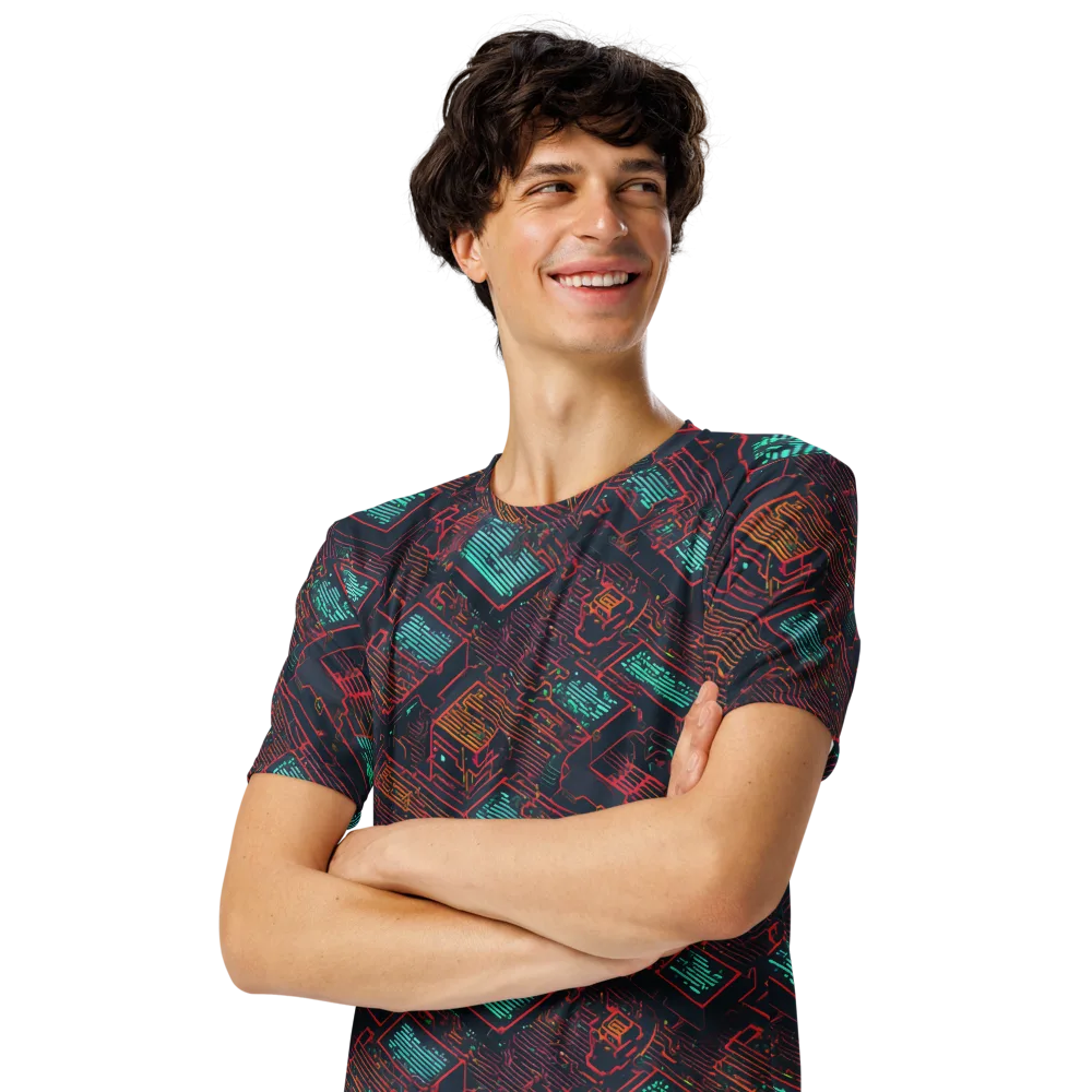 Midnight Motherboard on Men's Crew Neck T-Shirt — Left Front