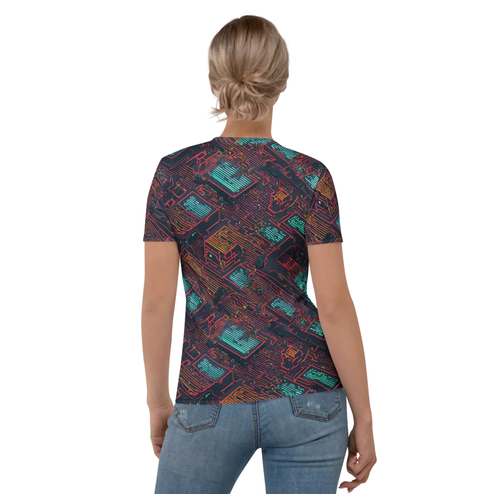 Midnight Motherboard on Women's Crew Neck T-Shirt — Back