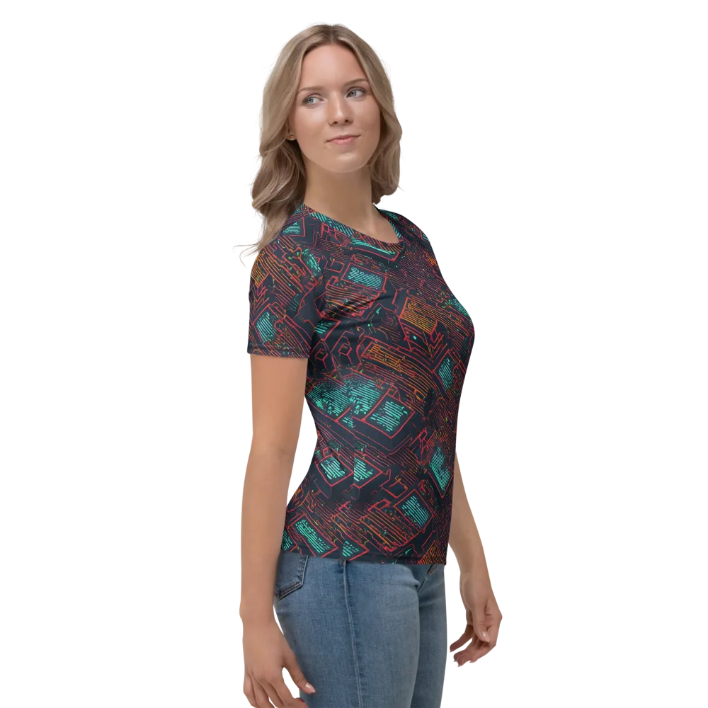 Midnight Motherboard on Women's Crew Neck T-Shirt — Right