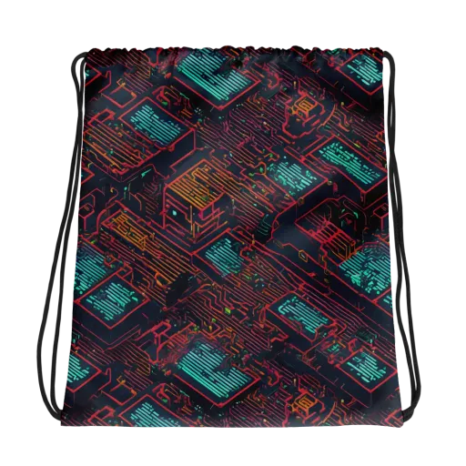 Midnight Motherboard on a Drawstring Bag