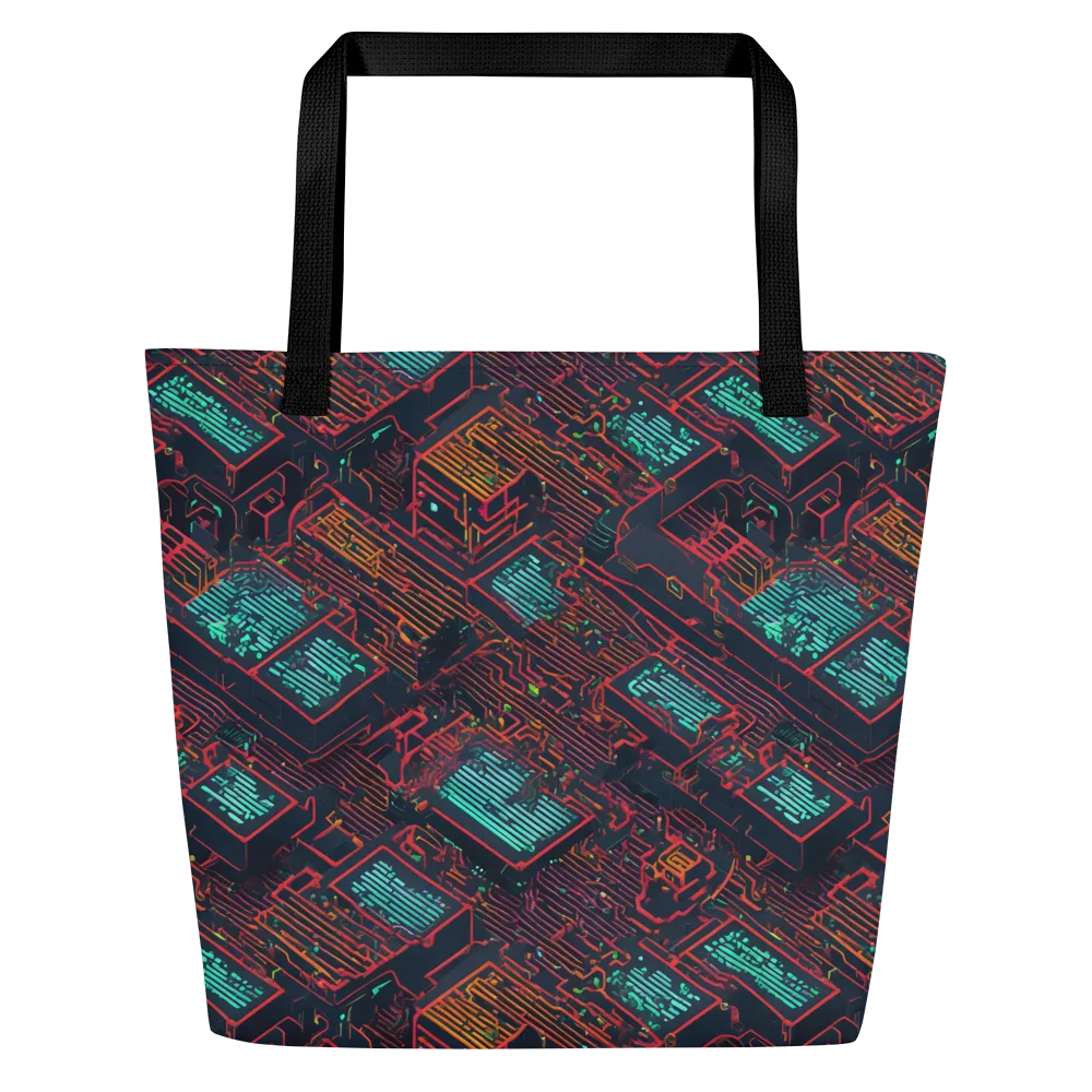 Midnight Motherboard on Large Tote Bag W/ Pocket — Front