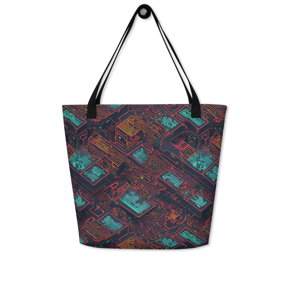 Midnight Motherboard on Large Tote Bag W/ Pocket — Front
