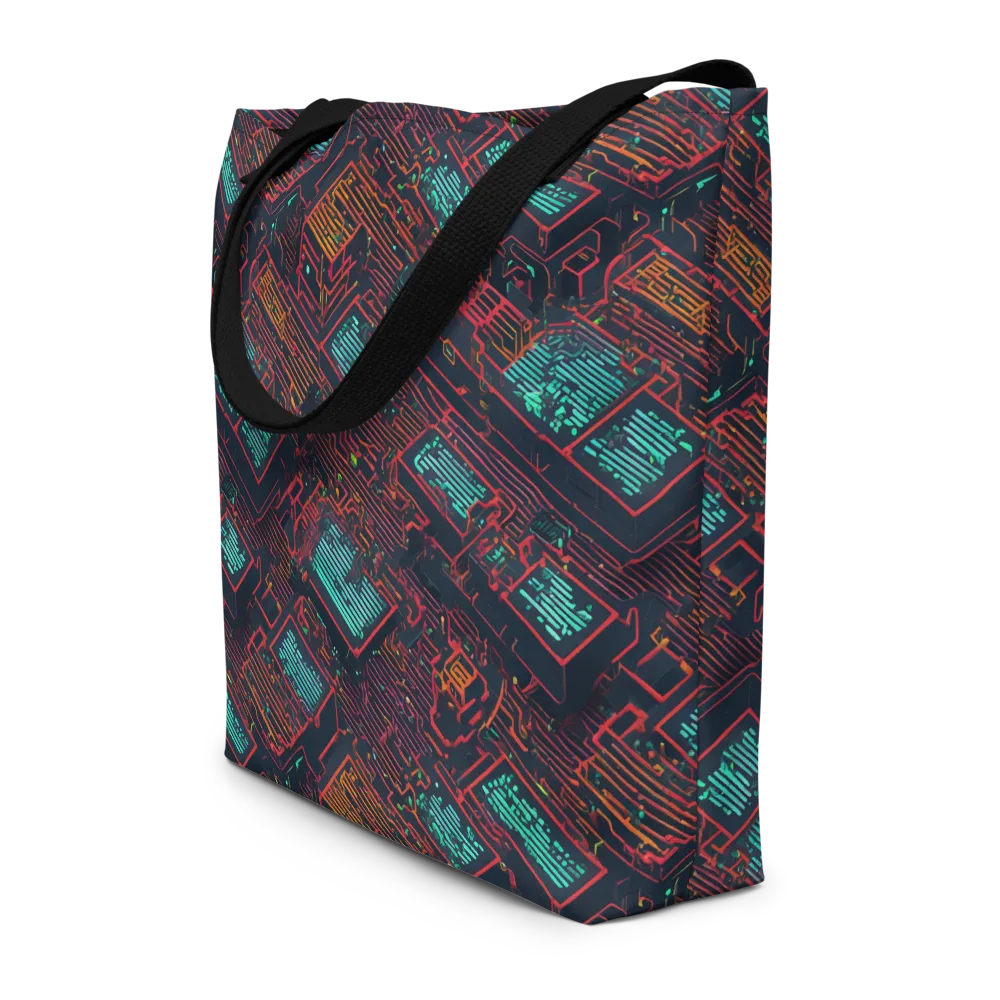 Midnight Motherboard on Large Tote Bag W/ Pocket — Front