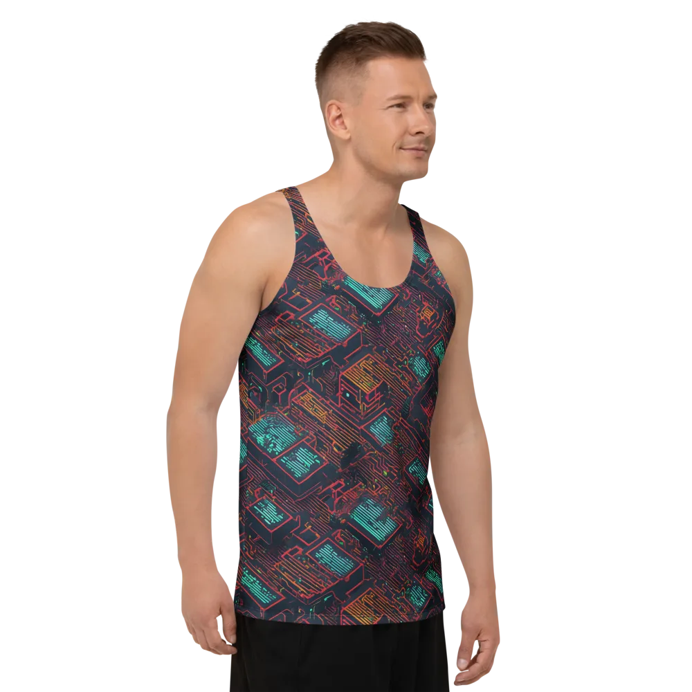 Midnight Motherboard on Men's Tank Top — Right Front