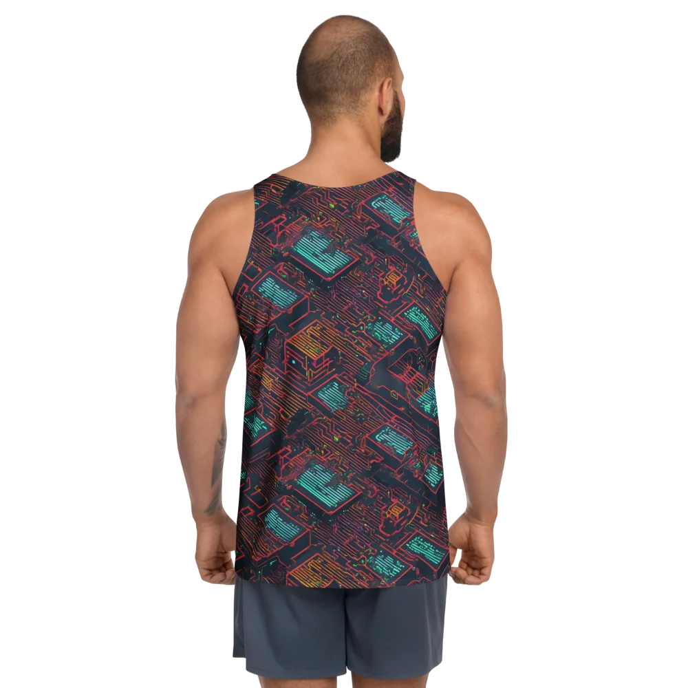 Midnight Motherboard on Men's Tank Top — Back