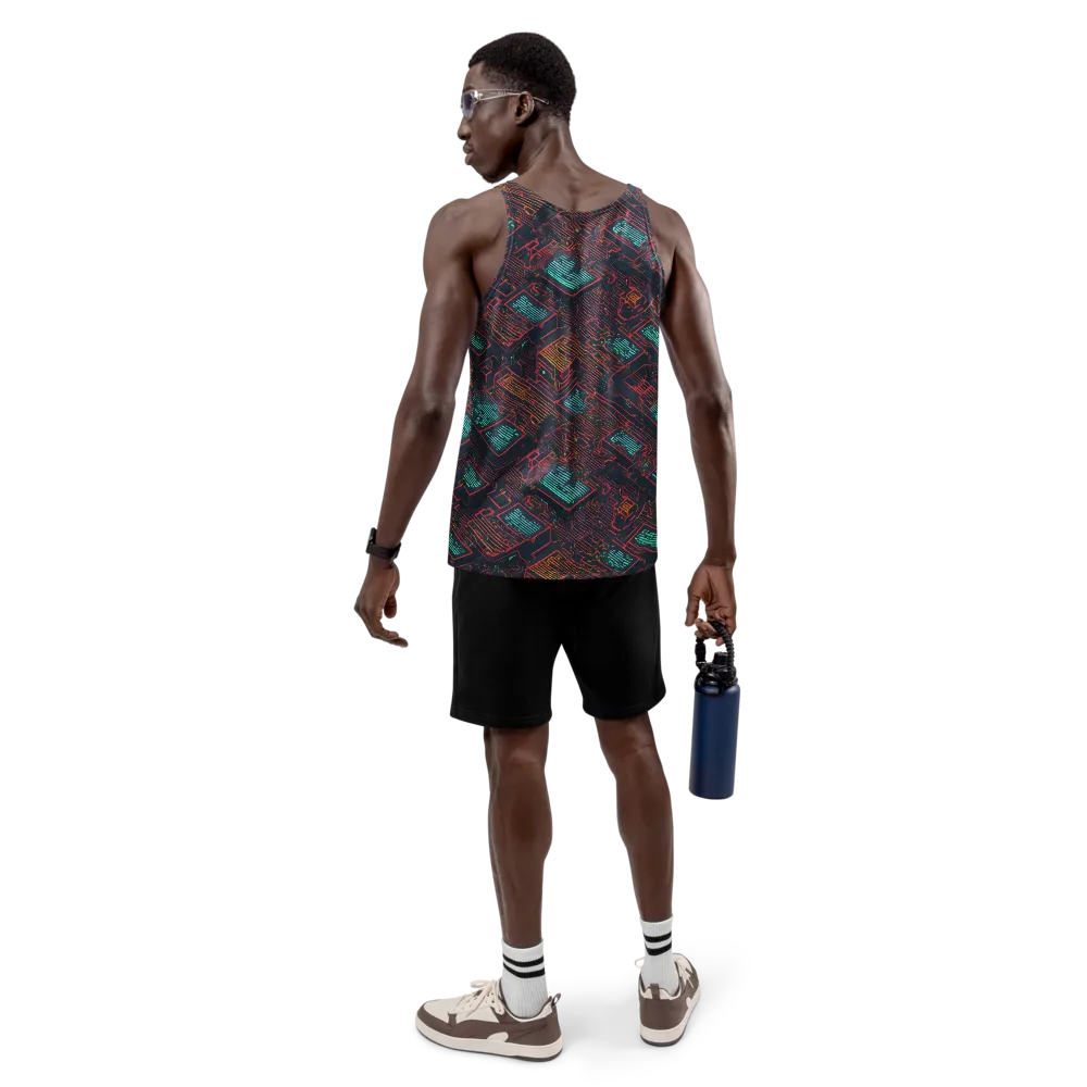 Midnight Motherboard on Men's Tank Top — Back