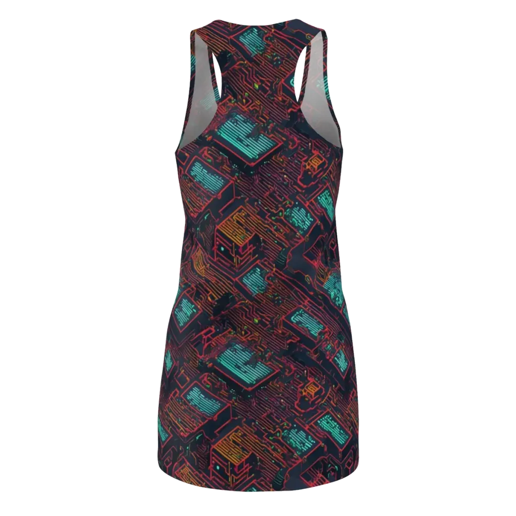 Midnight Motherboard on Racerback Dress — Back