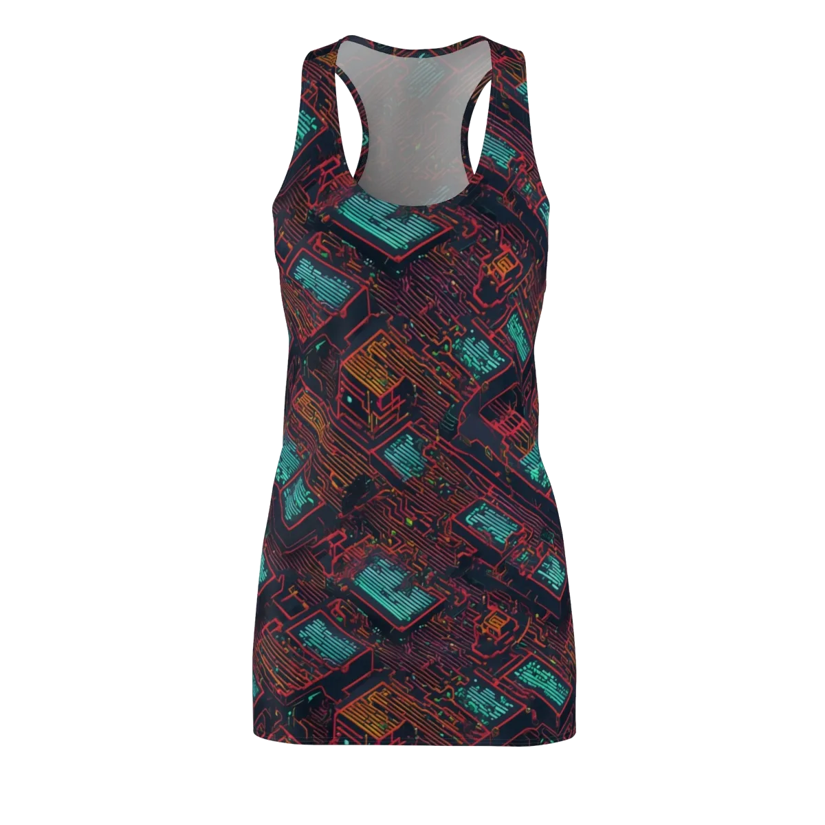 Midnight Motherboard on Racerback Dress — Front