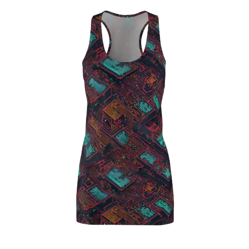 Midnight Motherboard on a Racerback Dress