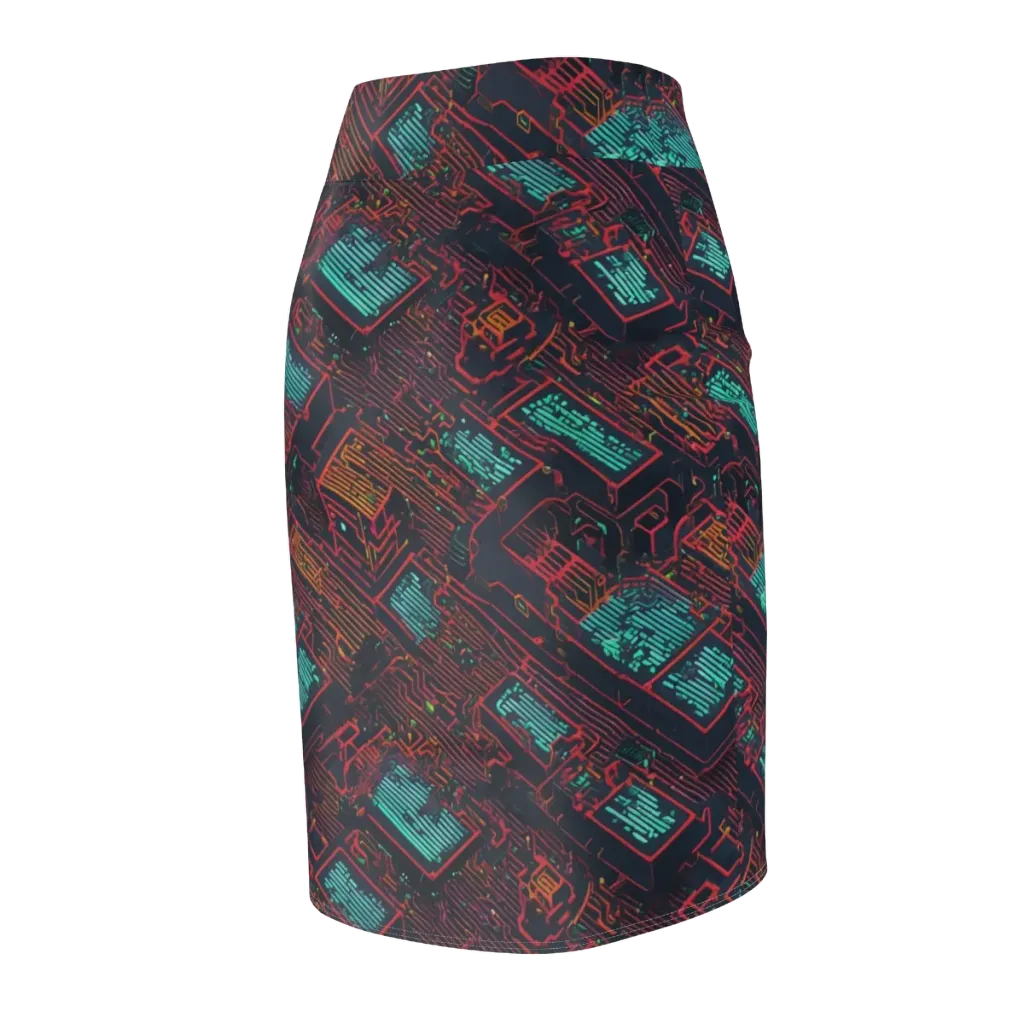 Midnight Motherboard on Pencil Skirt — Back Side