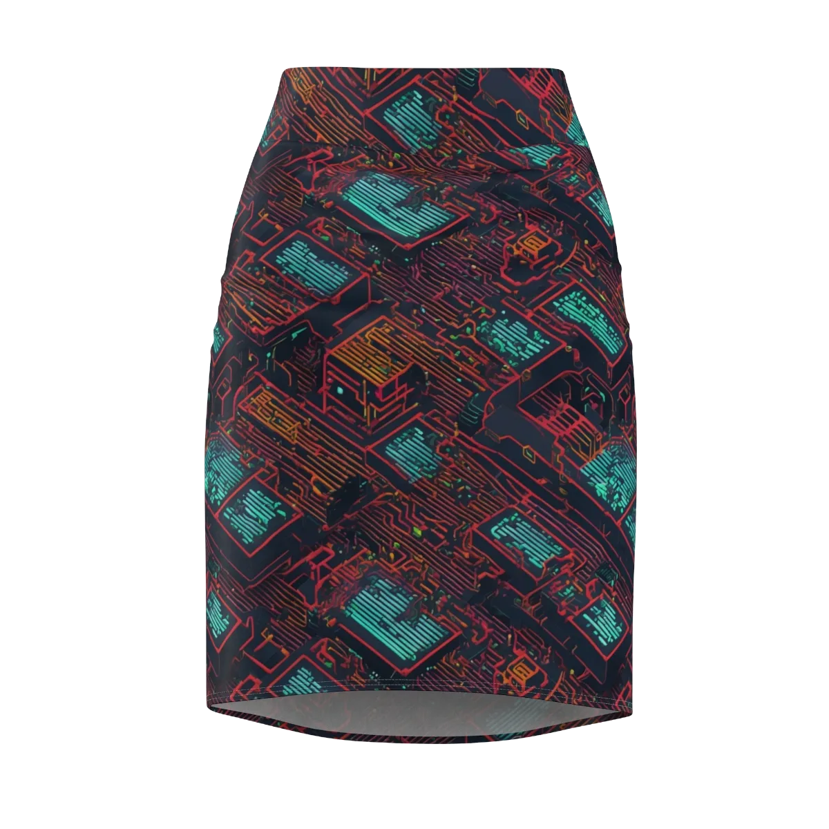 Midnight Motherboard on Pencil Skirt — Front