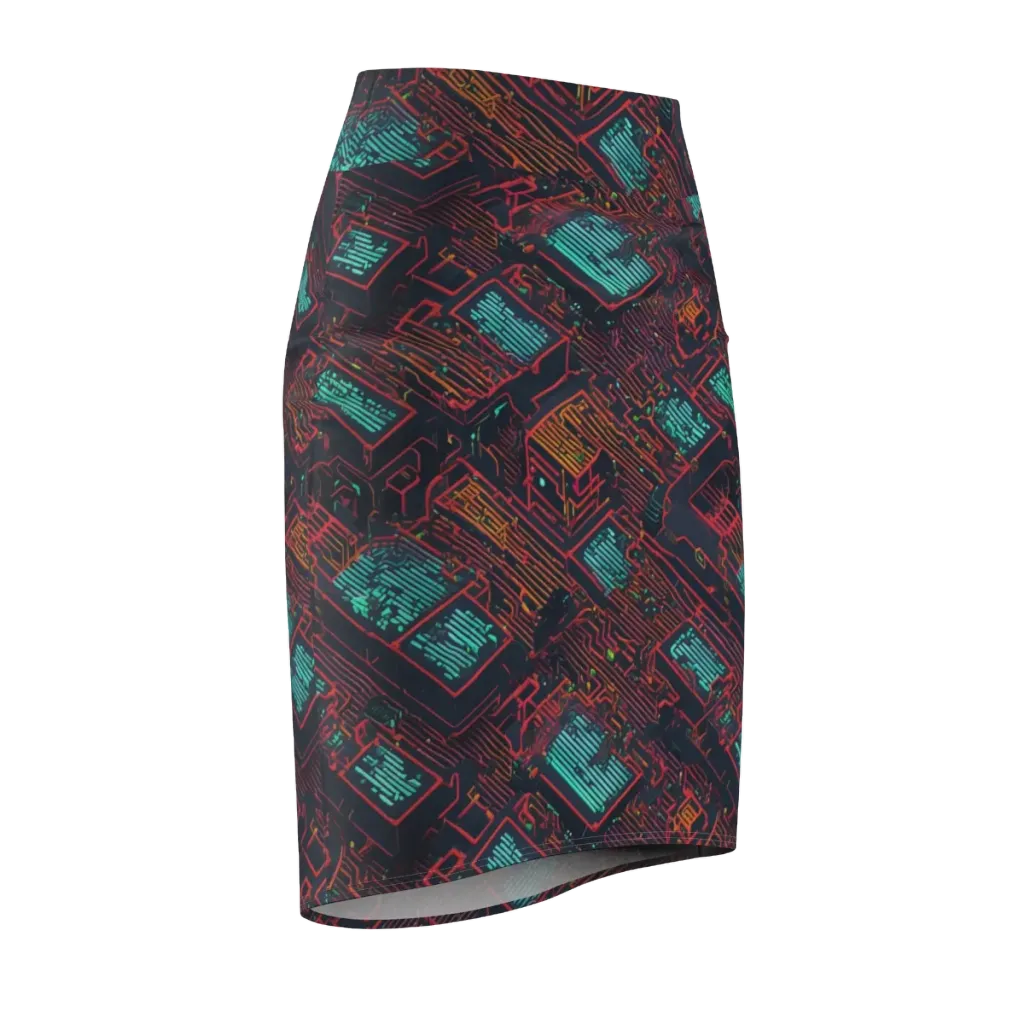 Midnight Motherboard on Pencil Skirt — Front Side