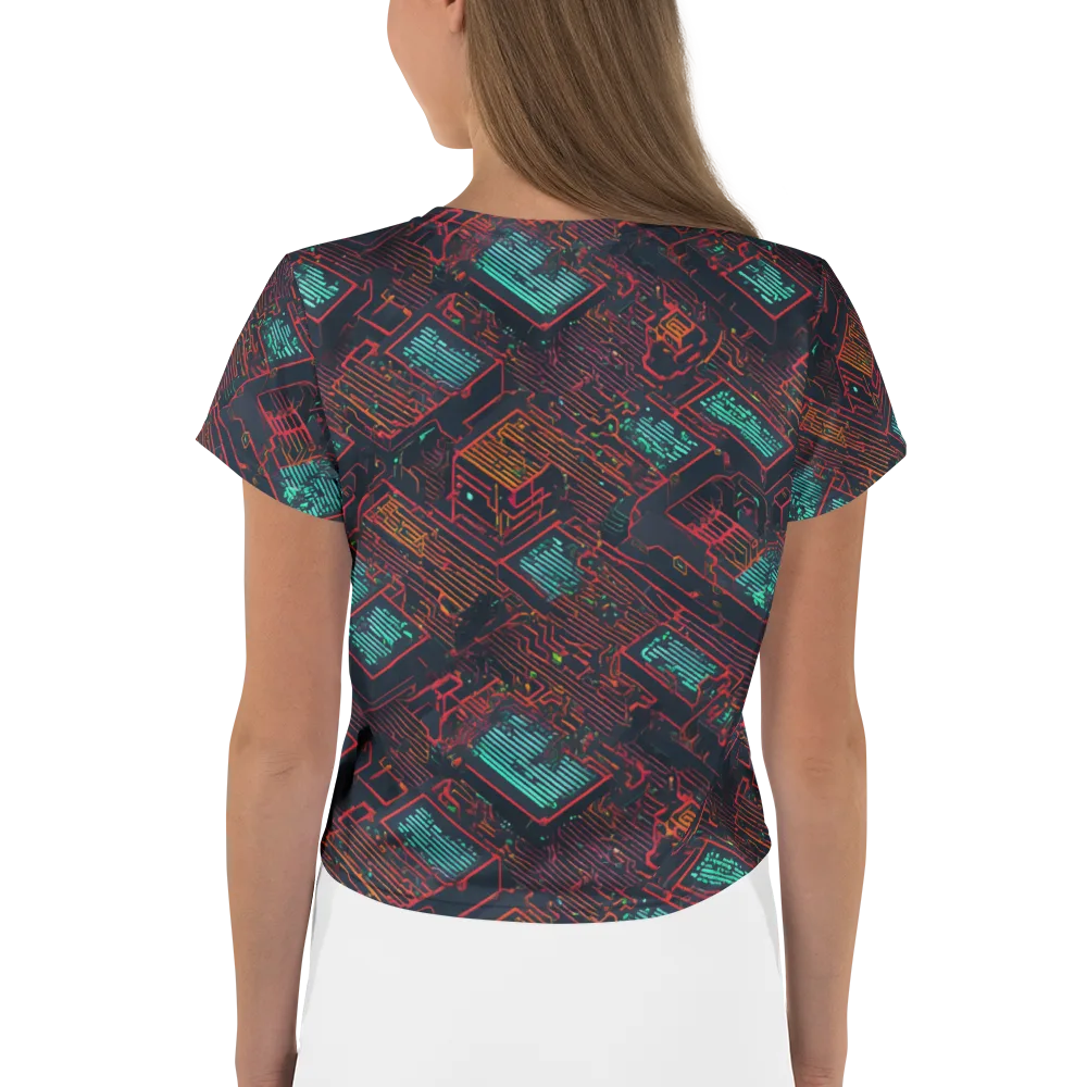 Midnight Motherboard on Crop Tee — Back