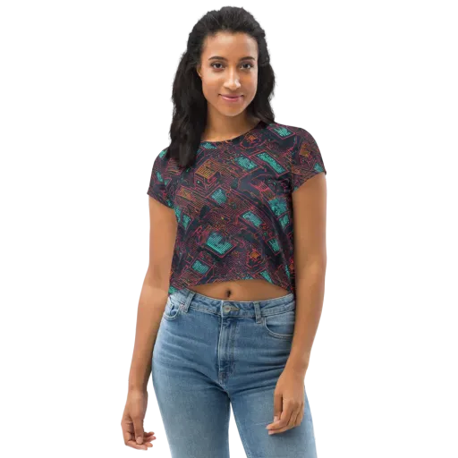 Midnight Motherboard on a Crop Tee