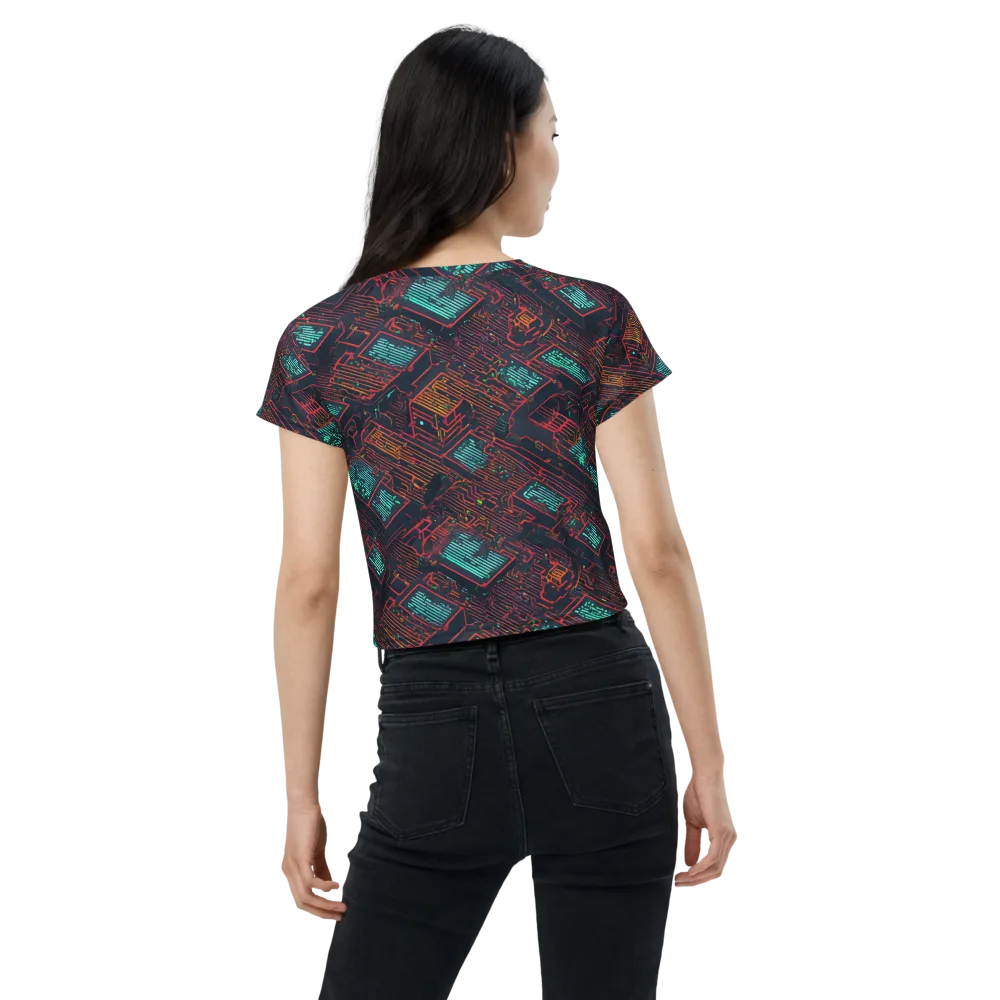 Midnight Motherboard on Crop Tee — Back