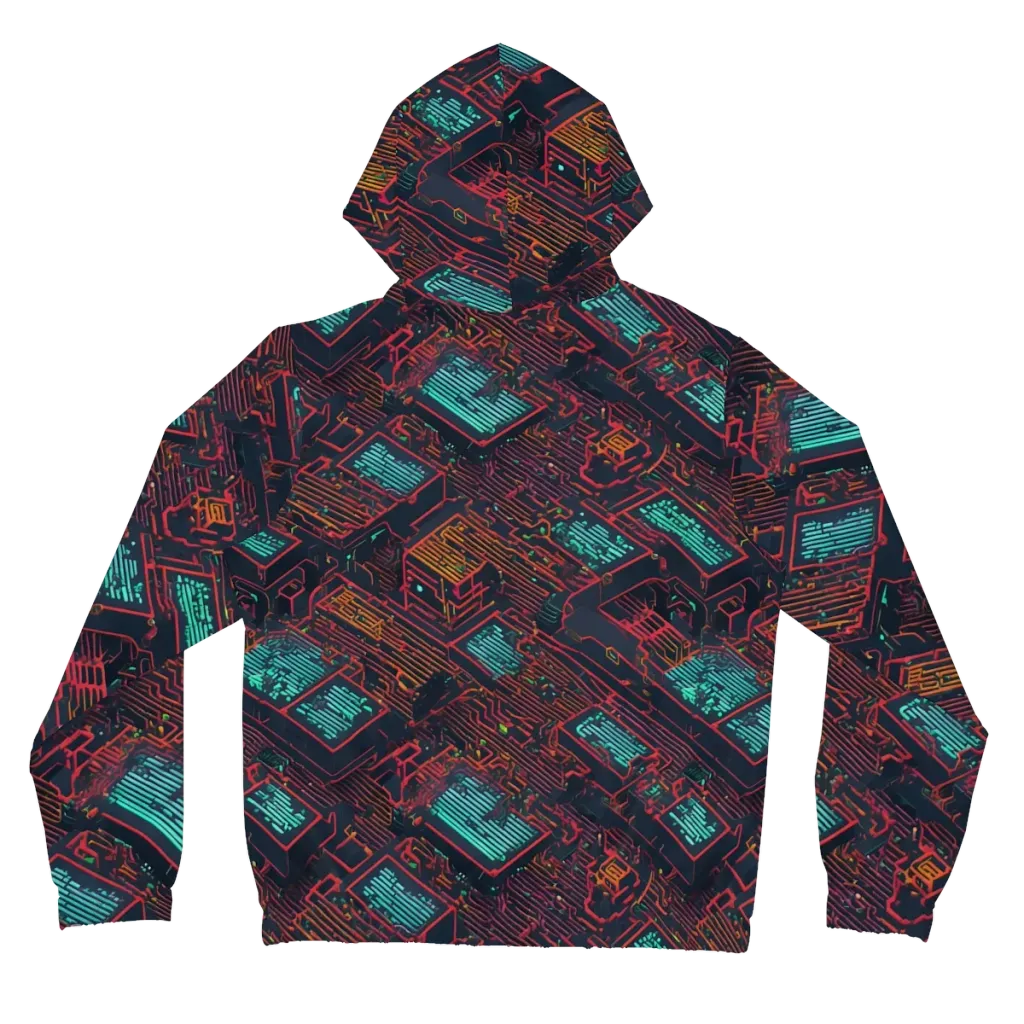 Midnight Motherboard on Women's Full-Zip Hoodie — Back