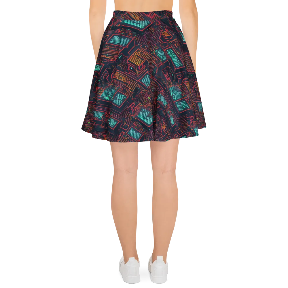 Midnight Motherboard on Skater Skirt — Back
