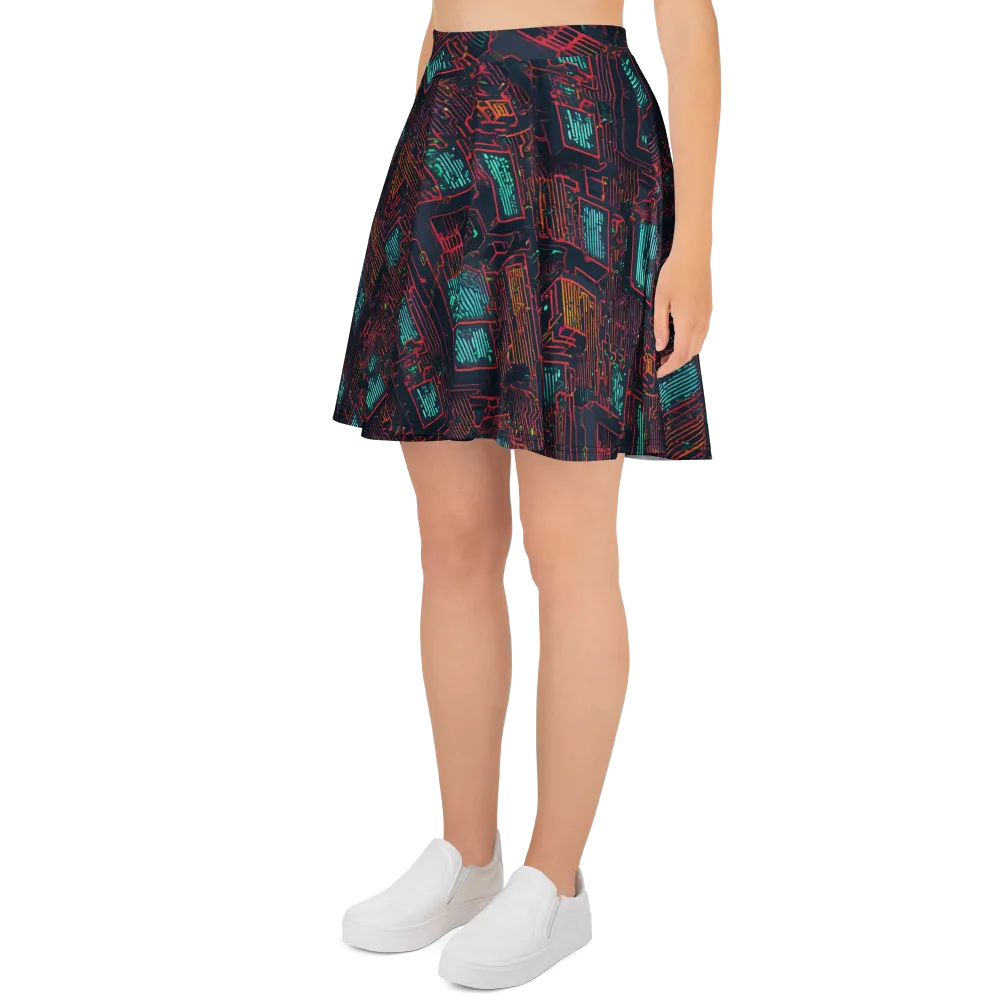 Midnight Motherboard on Skater Skirt — Left