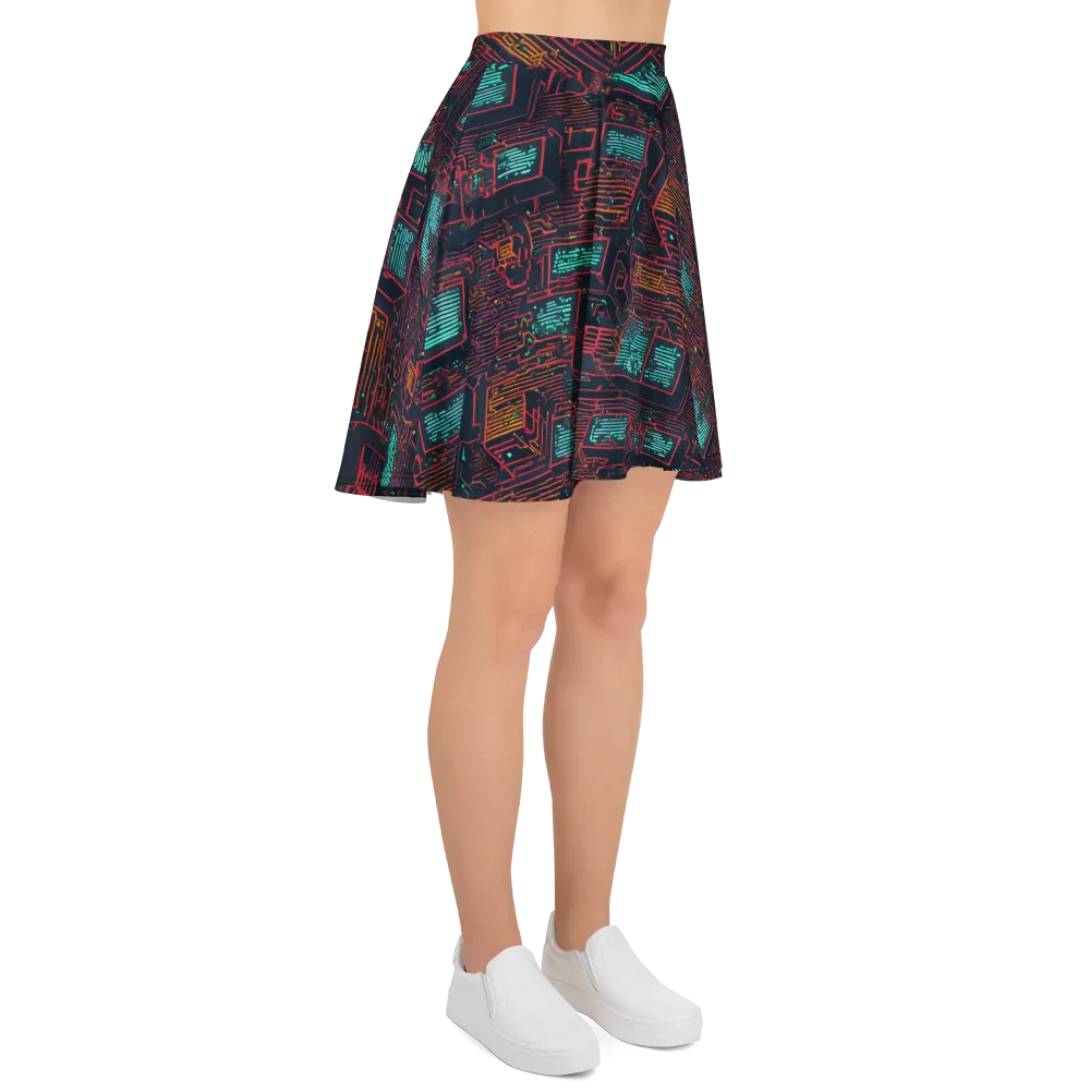Midnight Motherboard on Skater Skirt — Right