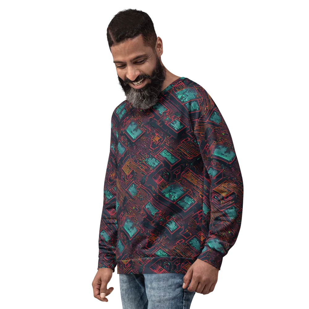 Midnight Motherboard on Sweatshirt — Left Front