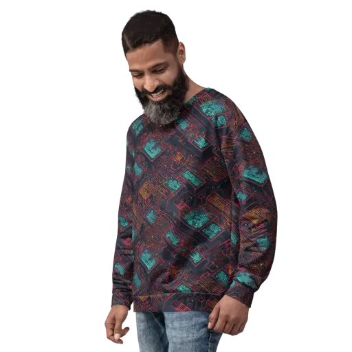 Midnight Motherboard on a Sweatshirt