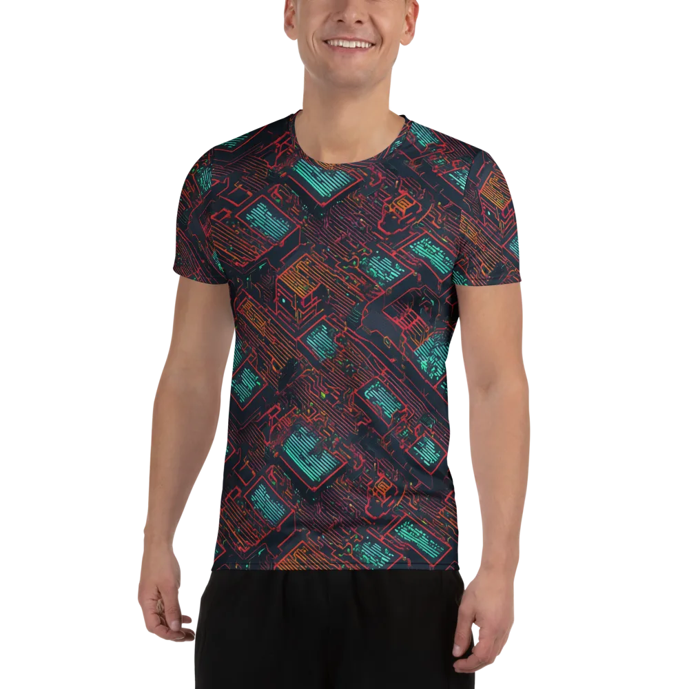 Midnight Motherboard on Men's Athletic T-Shirt — Front