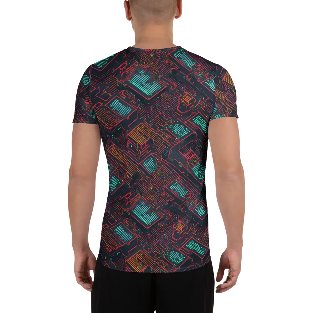 Midnight Motherboard on Men's Athletic T-Shirt — Back