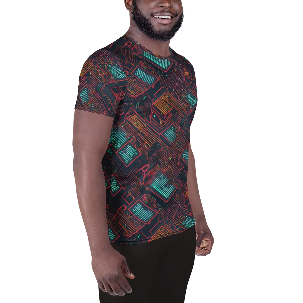 Midnight Motherboard on Men's Athletic T-Shirt — Right