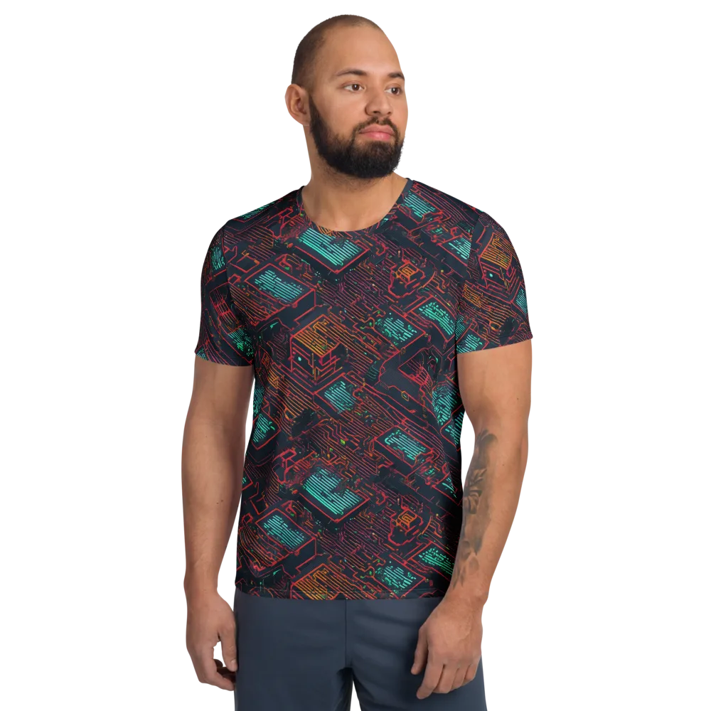 Midnight Motherboard on Men's Athletic T-Shirt — Front