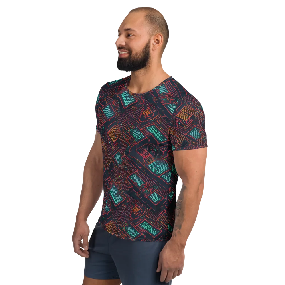Midnight Motherboard on Men's Athletic T-Shirt — Left