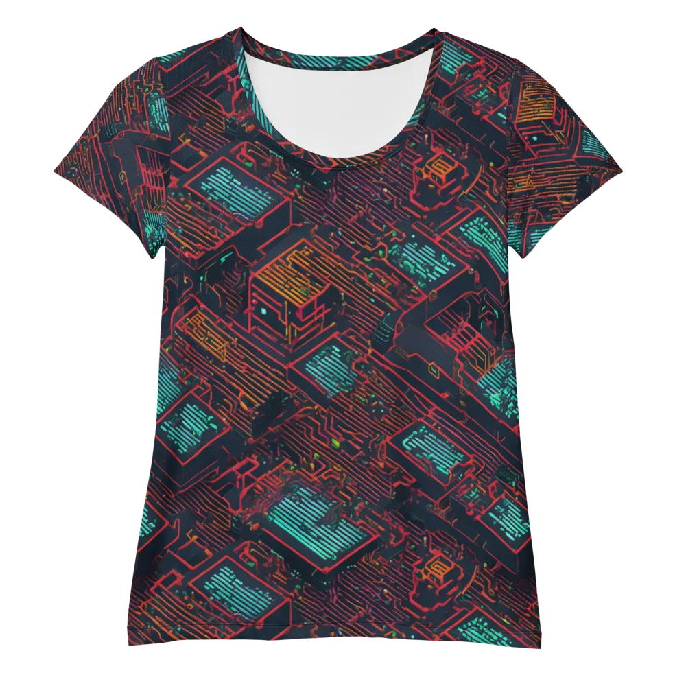 Midnight Motherboard on Women's Athletic T-Shirt — Front