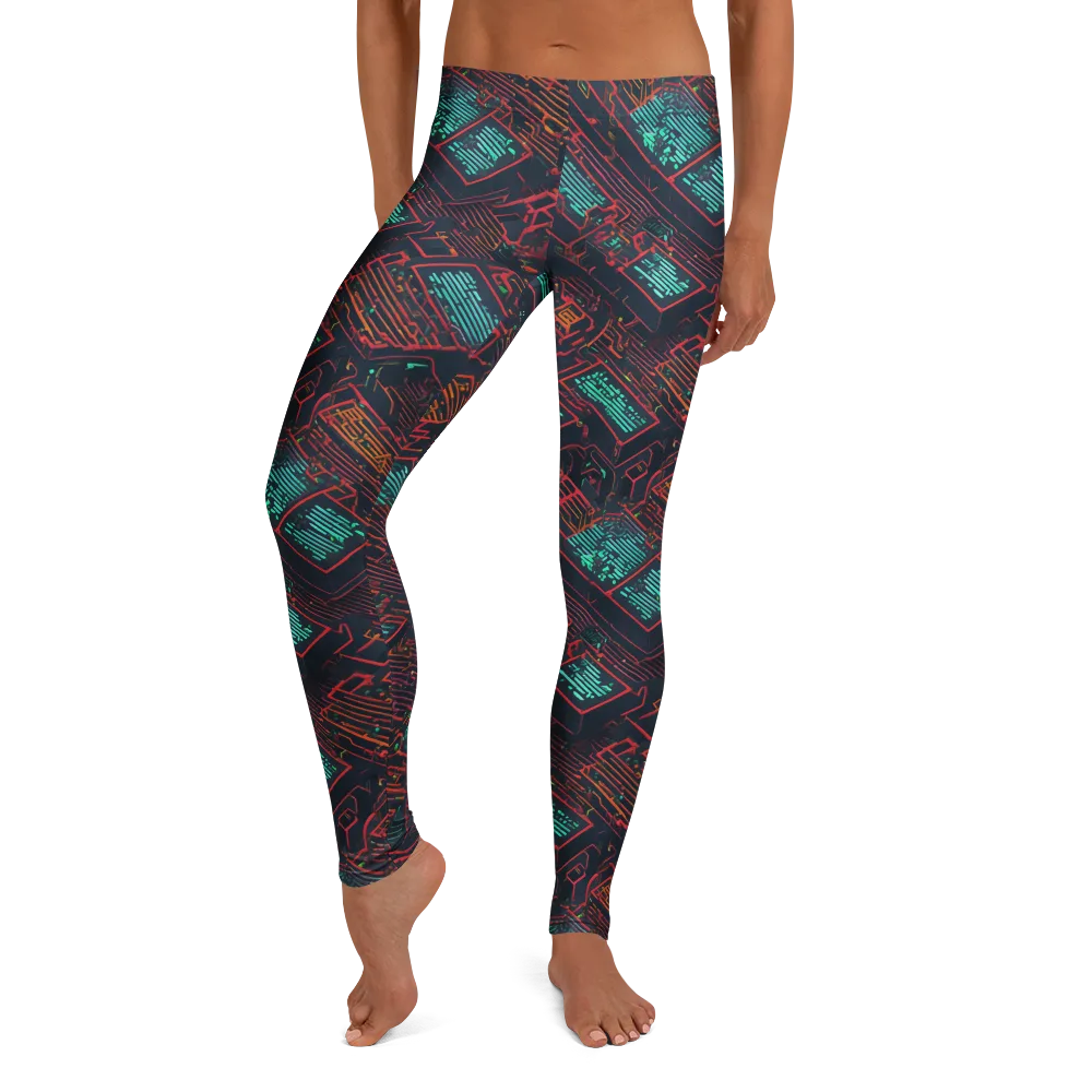 Midnight Motherboard on Leggings — Front