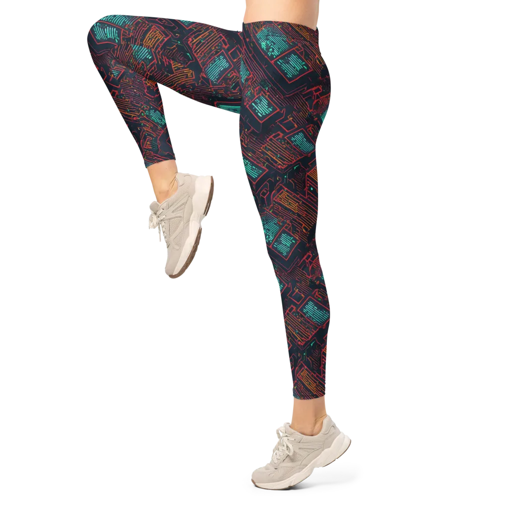 Midnight Motherboard on Leggings — Left