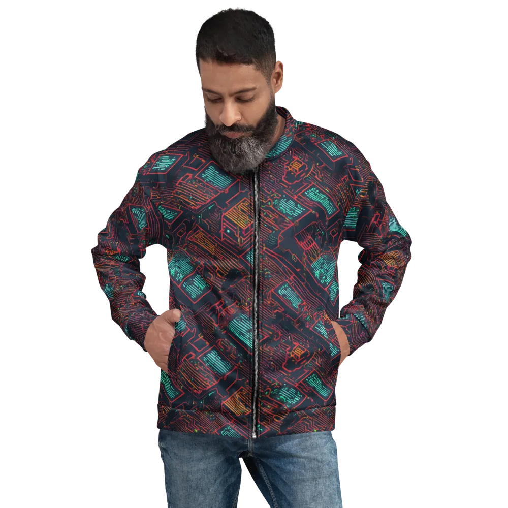 Midnight Motherboard on Bomber Jacket — Front