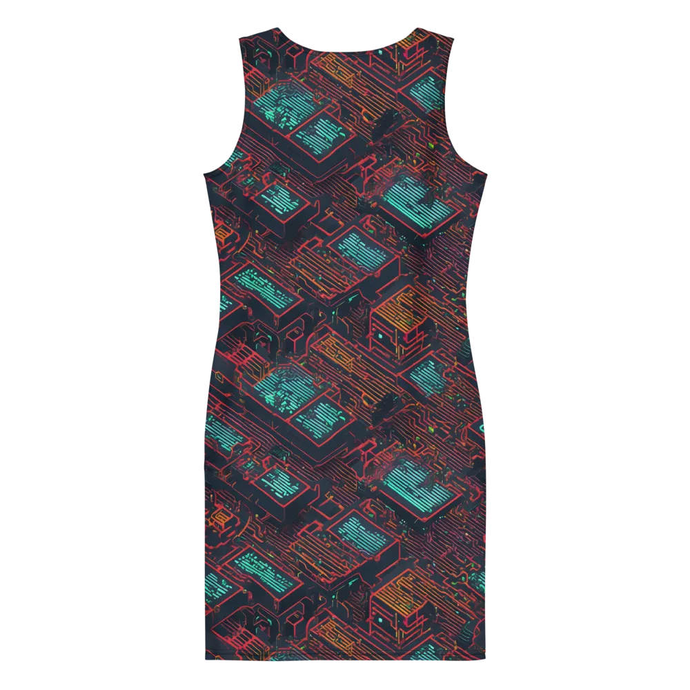 Midnight Motherboard on Bodycon Dress — Back