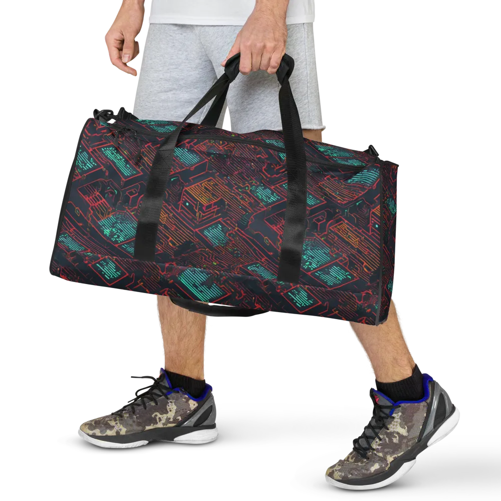 Midnight Motherboard on Duffle Bag — Front