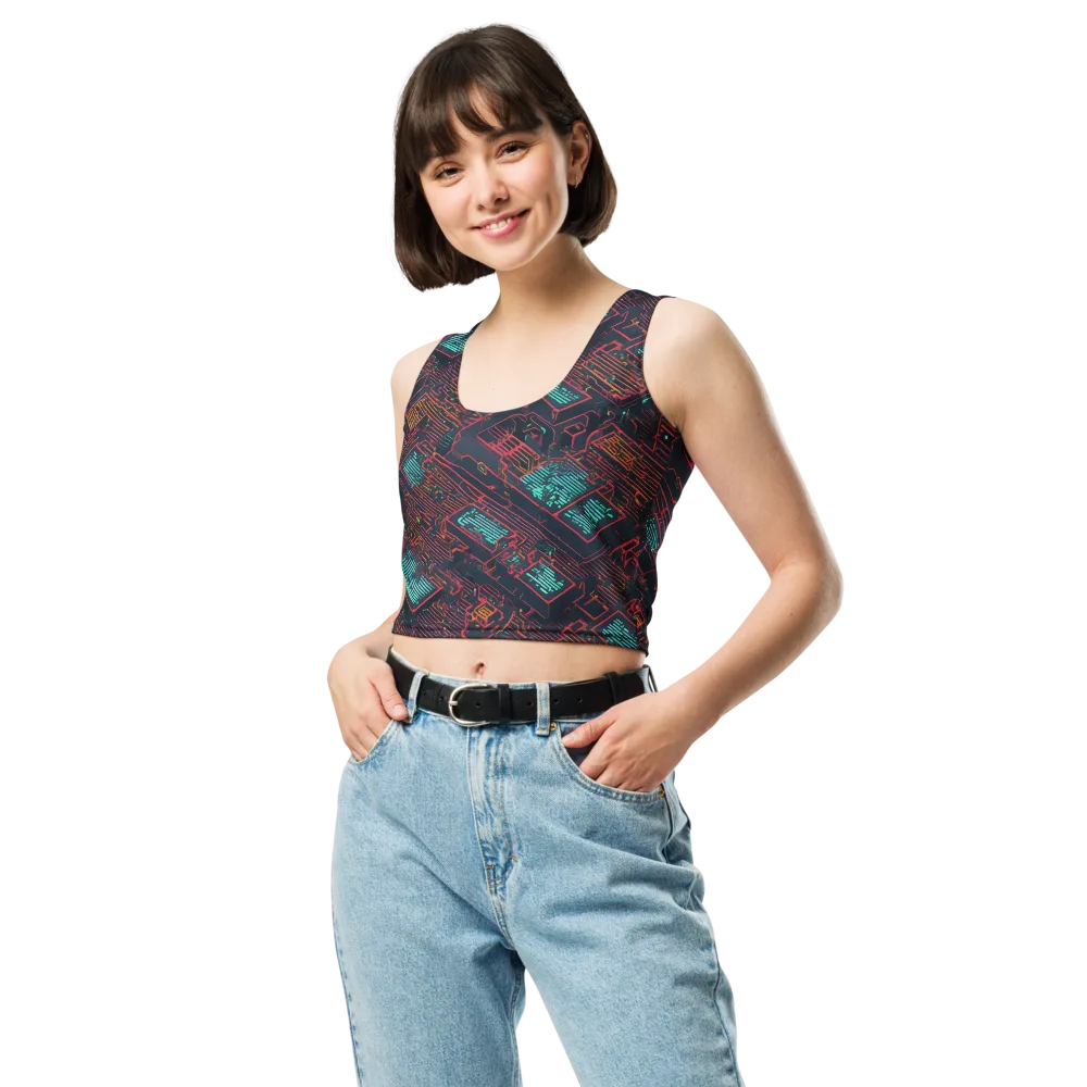 Midnight Motherboard on Crop Top — Front
