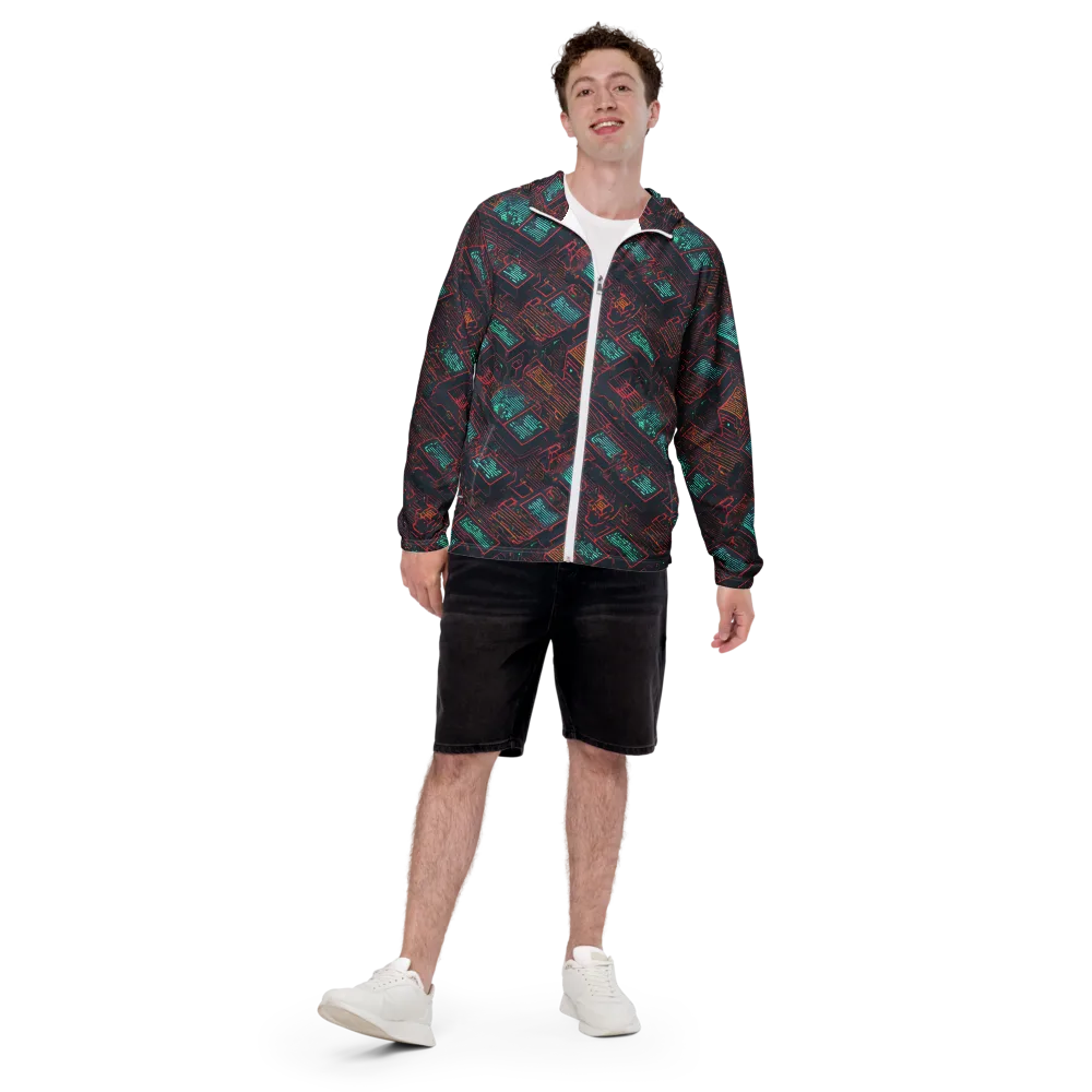 Midnight Motherboard on Men's Windbreaker — Front