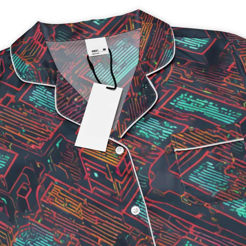 Midnight Motherboard on Women's Short Sleeve Pajama Top — Product details