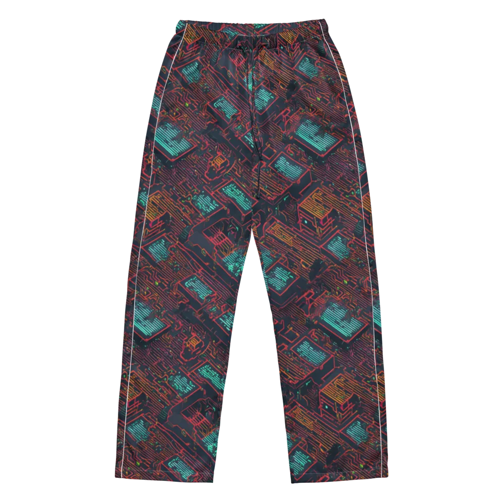 Midnight Motherboard on Women's Pajama Pants — Front