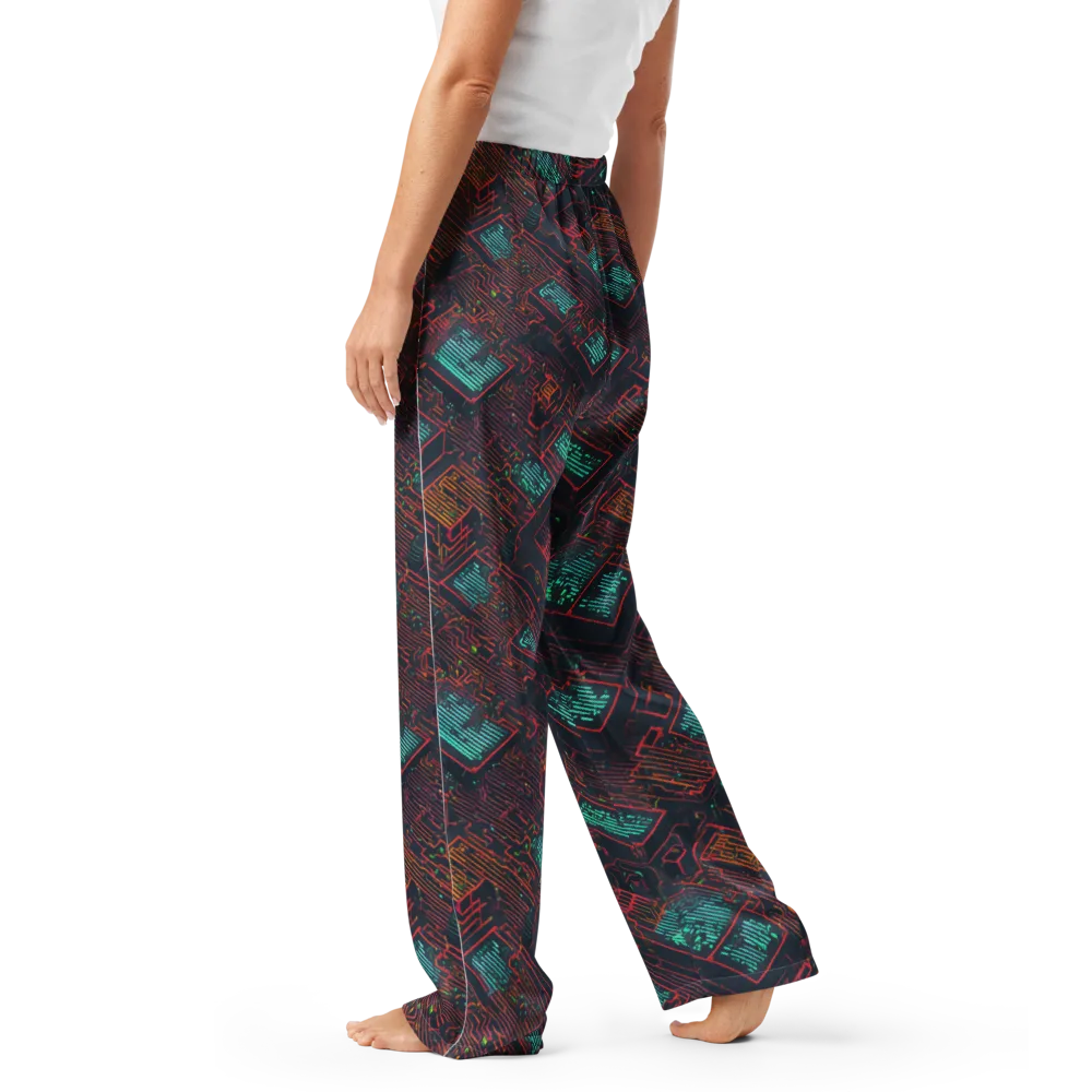 Midnight Motherboard on Women's Pajama Pants — Left