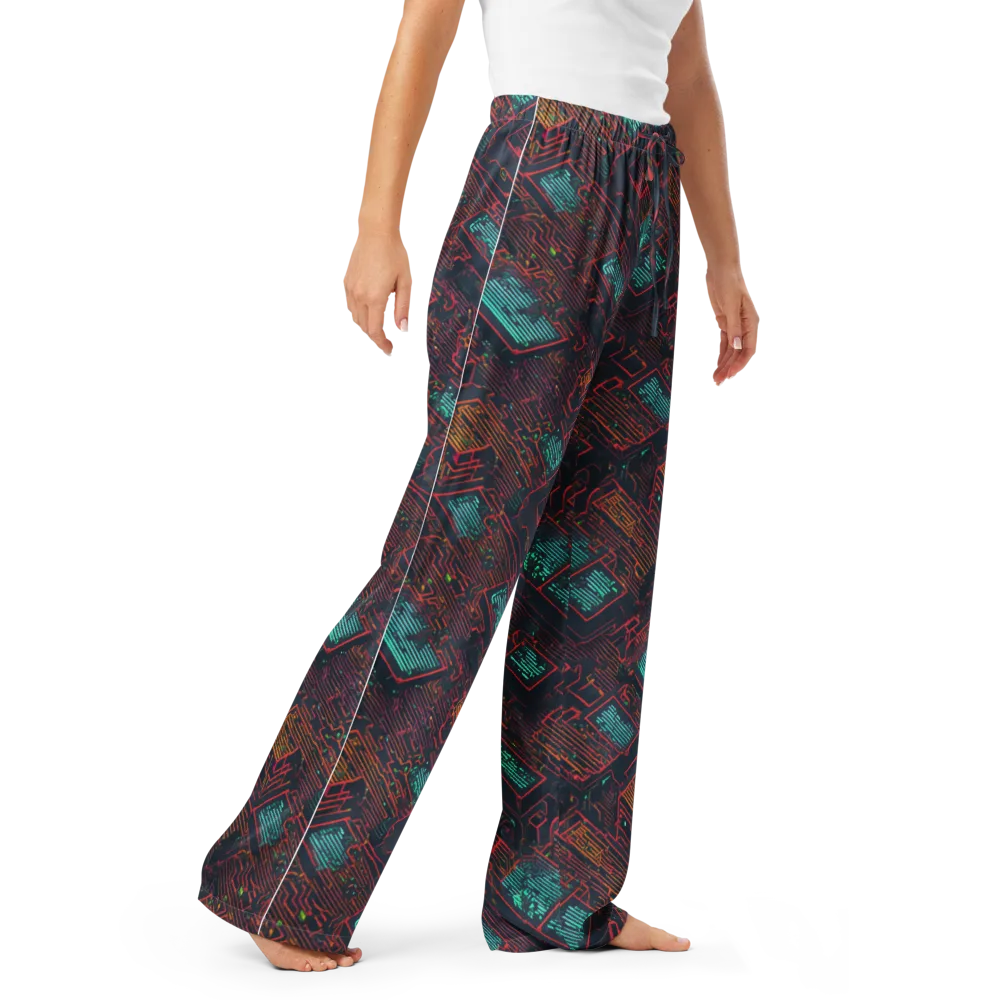 Midnight Motherboard on Women's Pajama Pants — Right Front